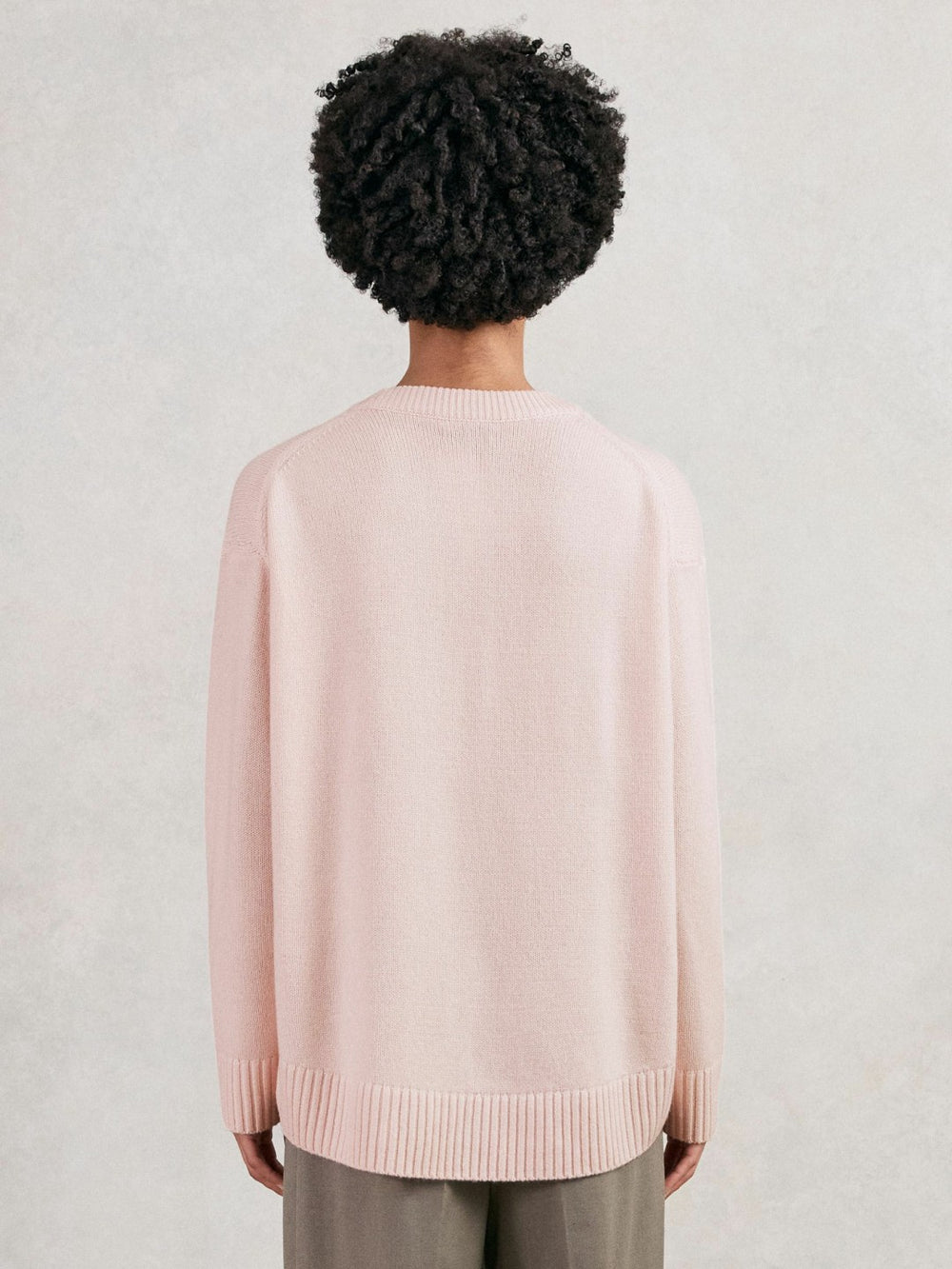 Wool-Cashmere Crew-Neck Jumper in Pink