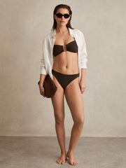 High Cut Bikini Bottoms in Chocolate