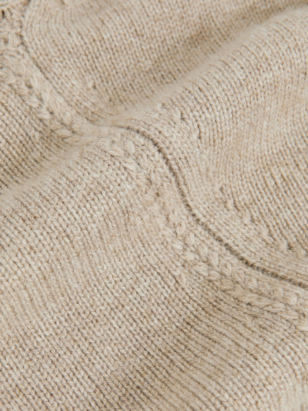 Wool-Cashmere Crew-Neck Jumper in Stone