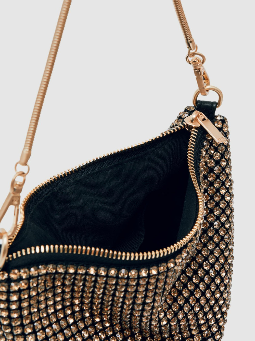 Crystal Bracelet Pouch Bag in Gold