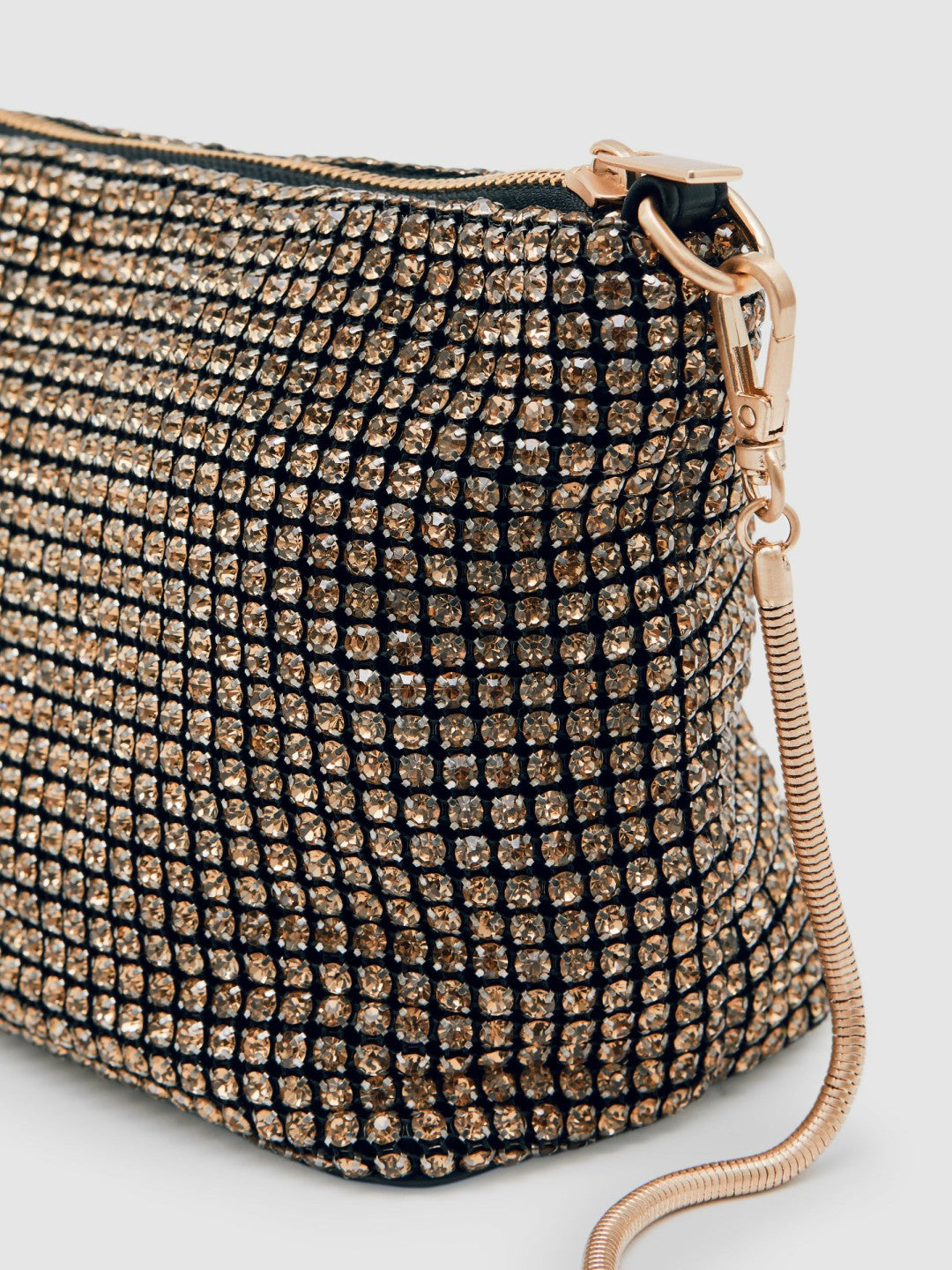Crystal Bracelet Pouch Bag in Gold