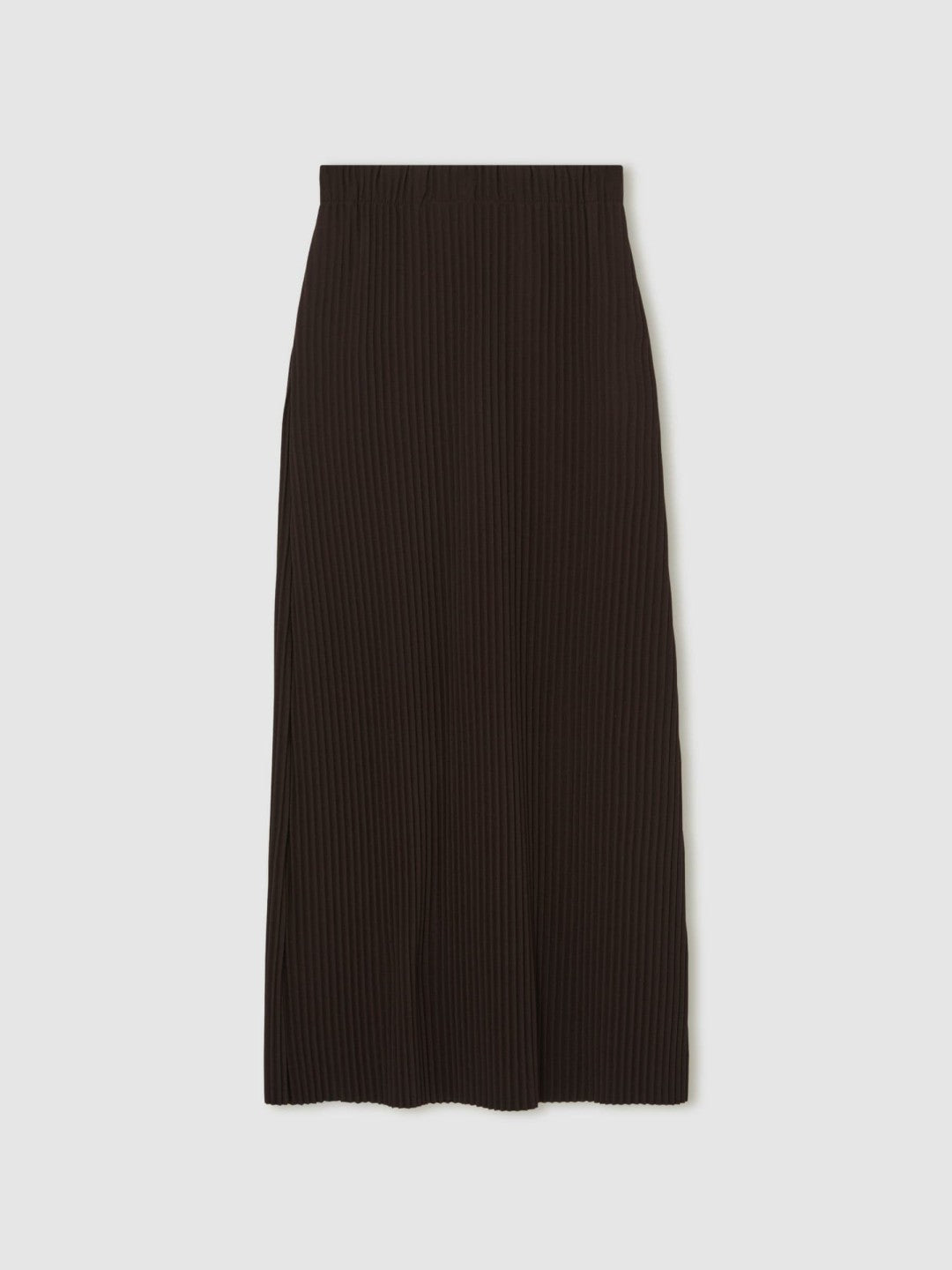 Pleated Jersey Midi Skirt in Burgundy