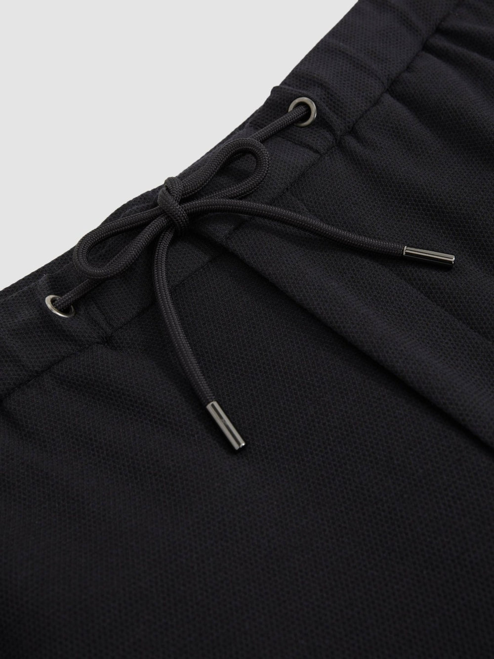 Slim Fit Jersey Drawstring Suit Trousers in Navy