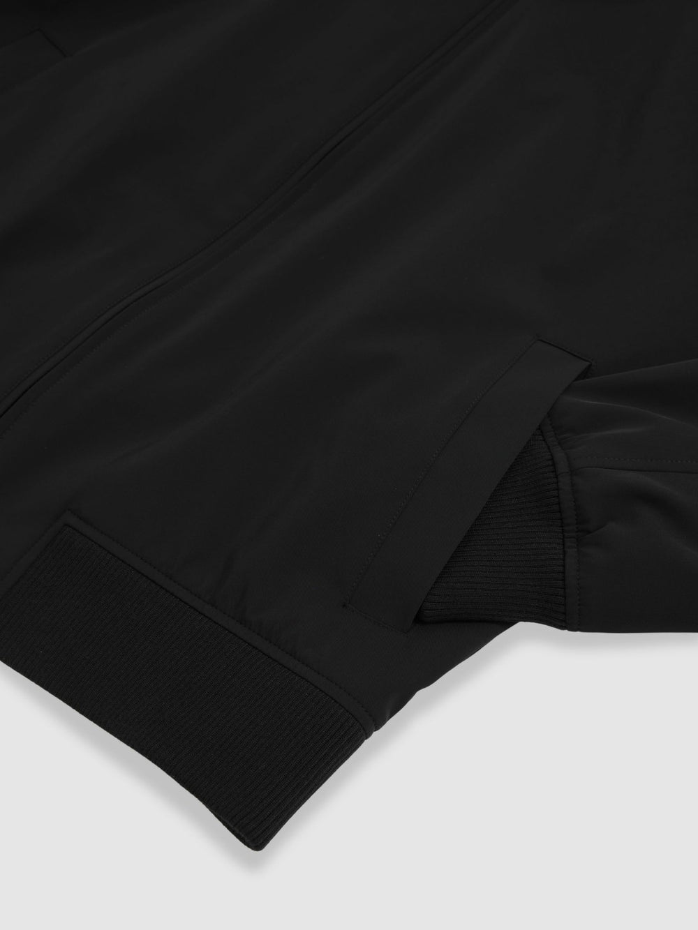 Funnel-Neck Technical Jacket in Black