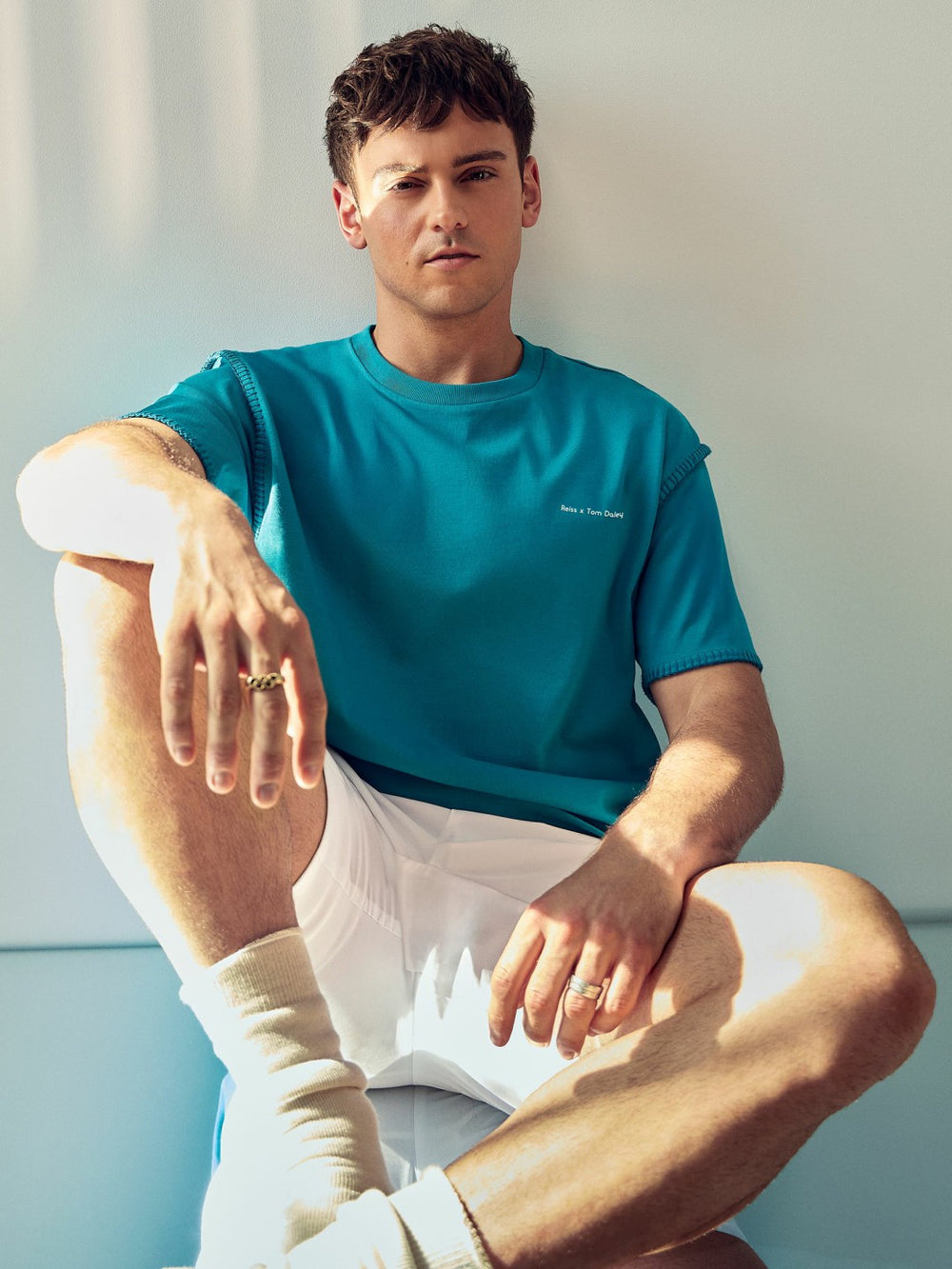 | Tom Daley Graphic-Print T-Shirt in Teal Green