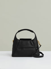 Grained-Leather Shoulder Bag in Black