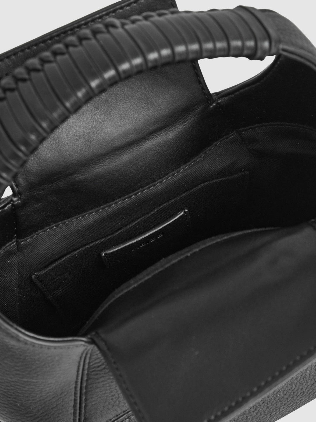 Grained-Leather Shoulder Bag in Black