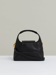 Grained-Leather Shoulder Bag in Black