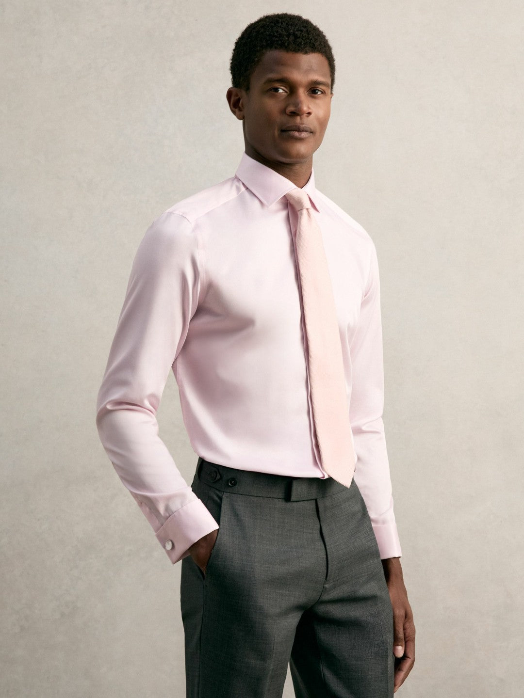 Slim Fit Slim-Fit Cotton-Sateen Shirt in Pink