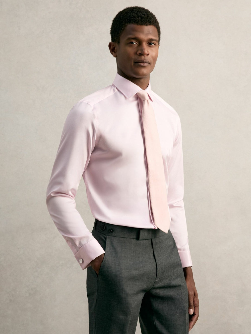 Slim Fit Slim-Fit Cotton-Sateen Shirt in Pink