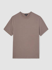 Stretch-Cotton Crew-Neck T-Shirt in Taupe Brown