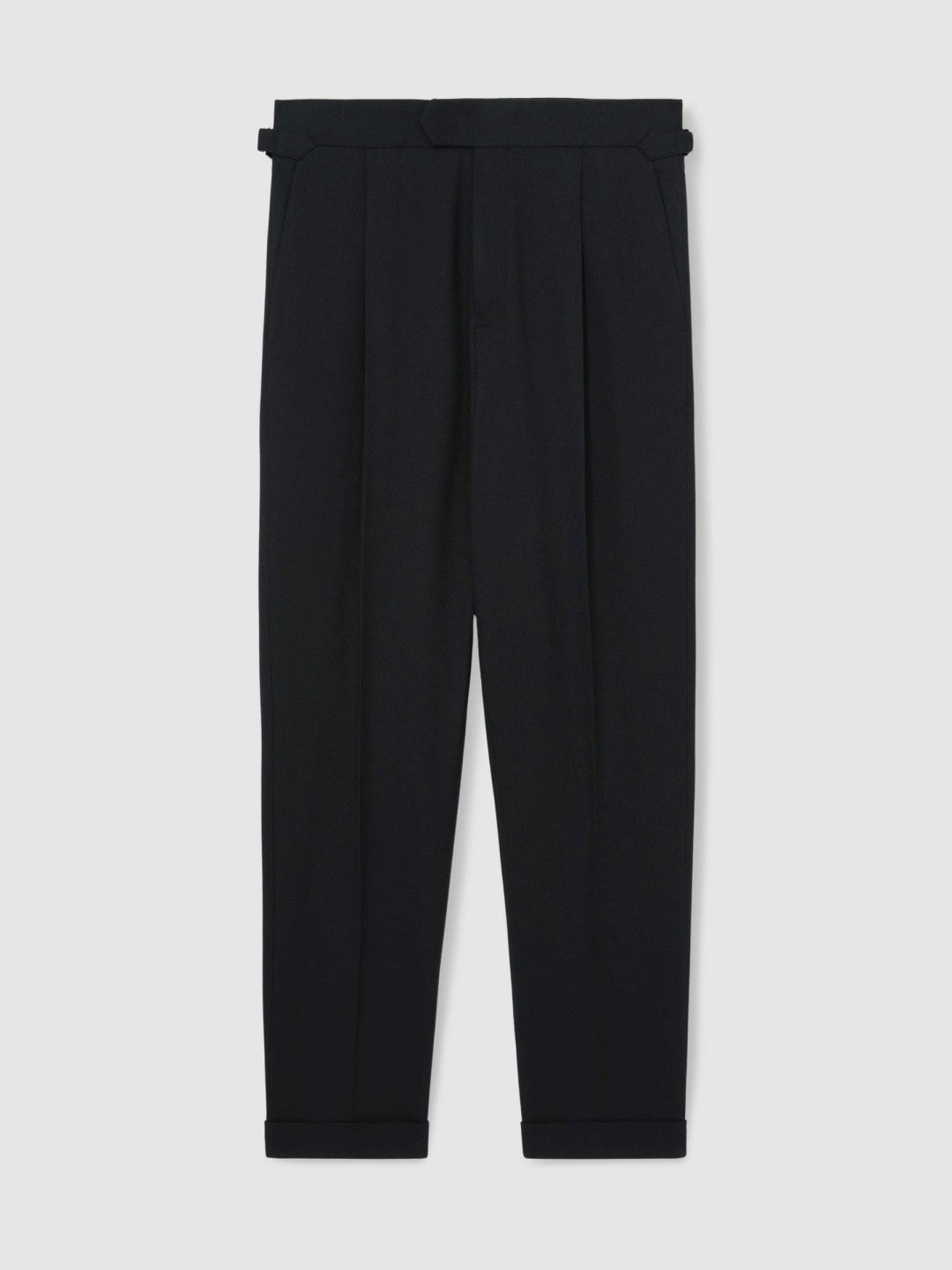 Regular Fit Herringbone Trousers With Cotton in Navy