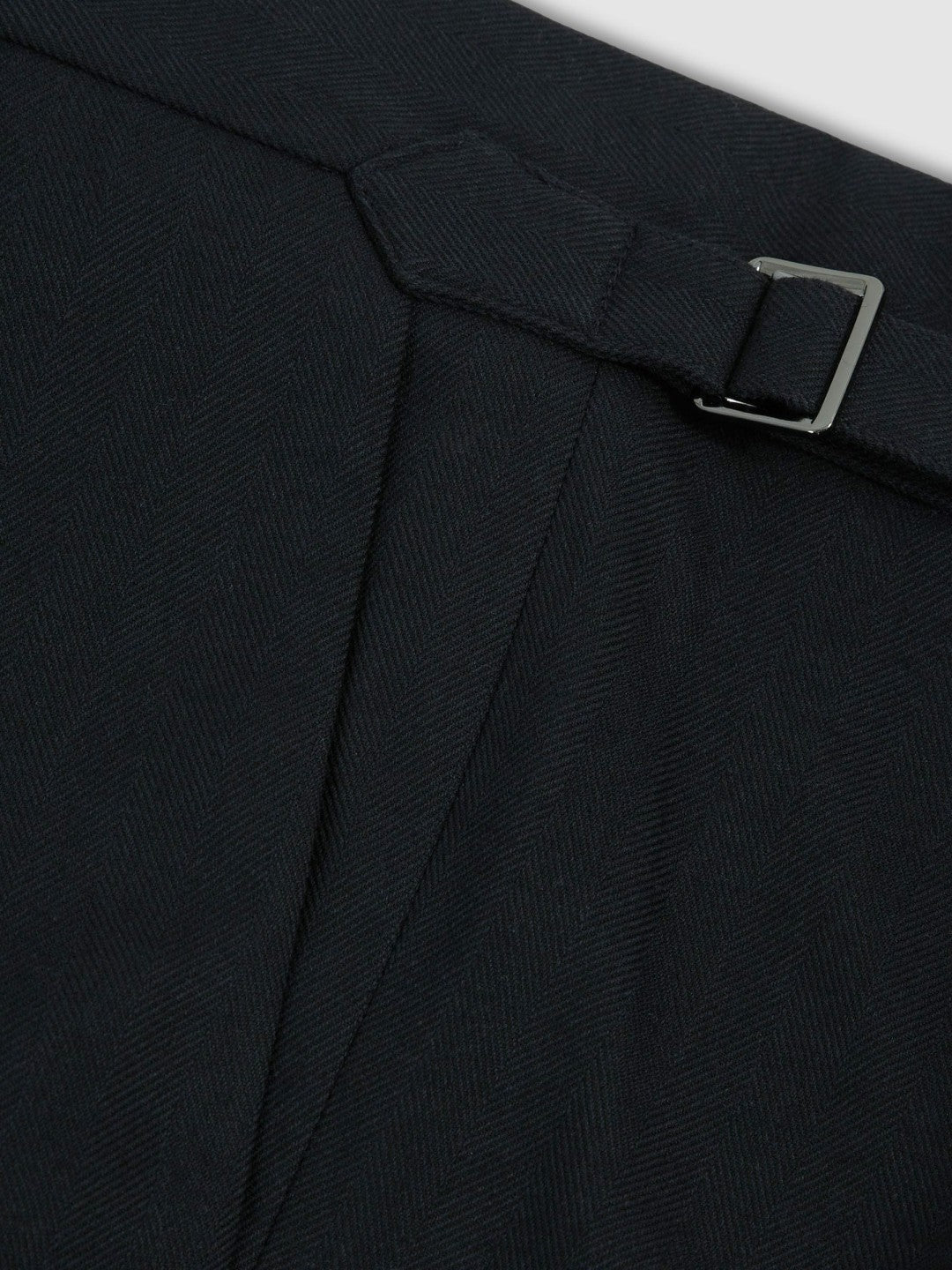 Regular Fit Herringbone Trousers With Cotton in Navy