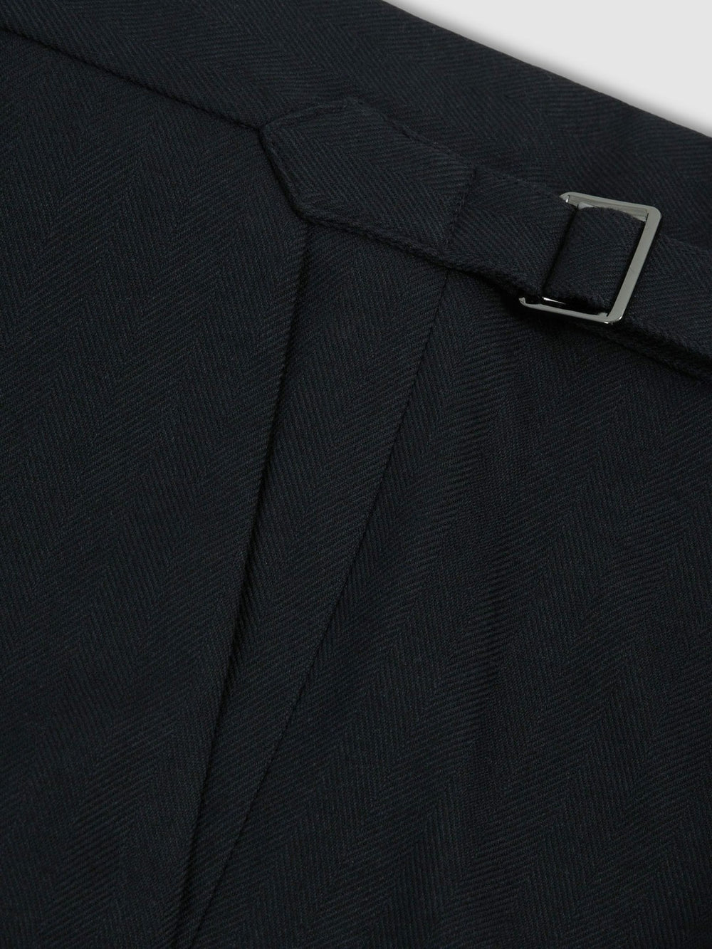 Regular Fit Herringbone Trousers With Cotton in Navy