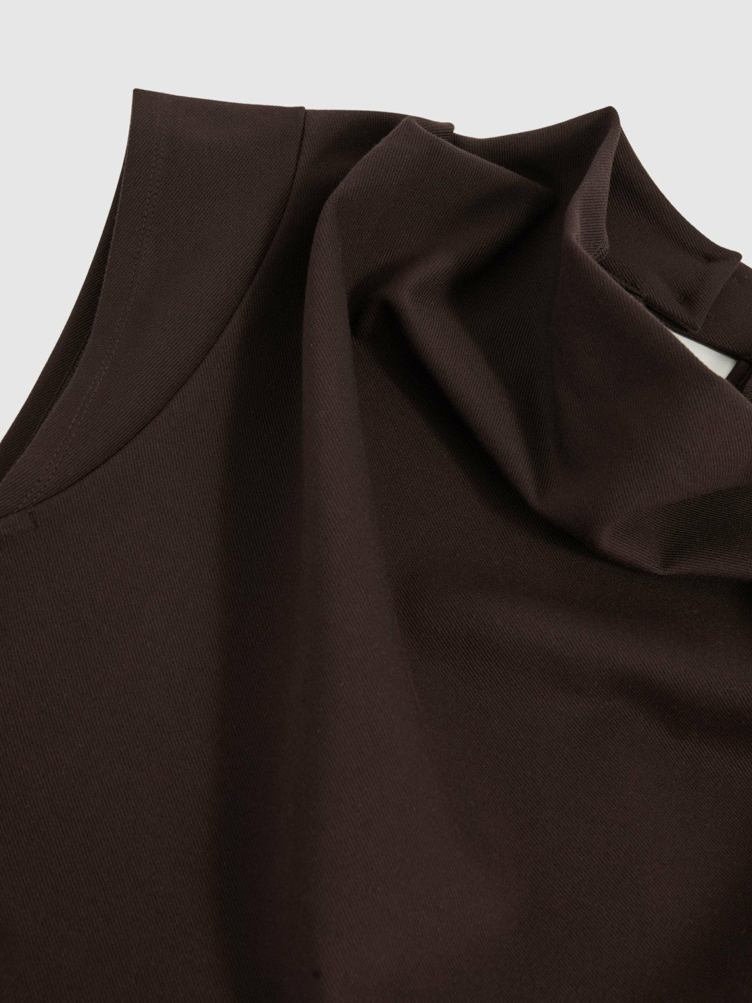Twill-Jersey Draped Midi Dress in Burgundy