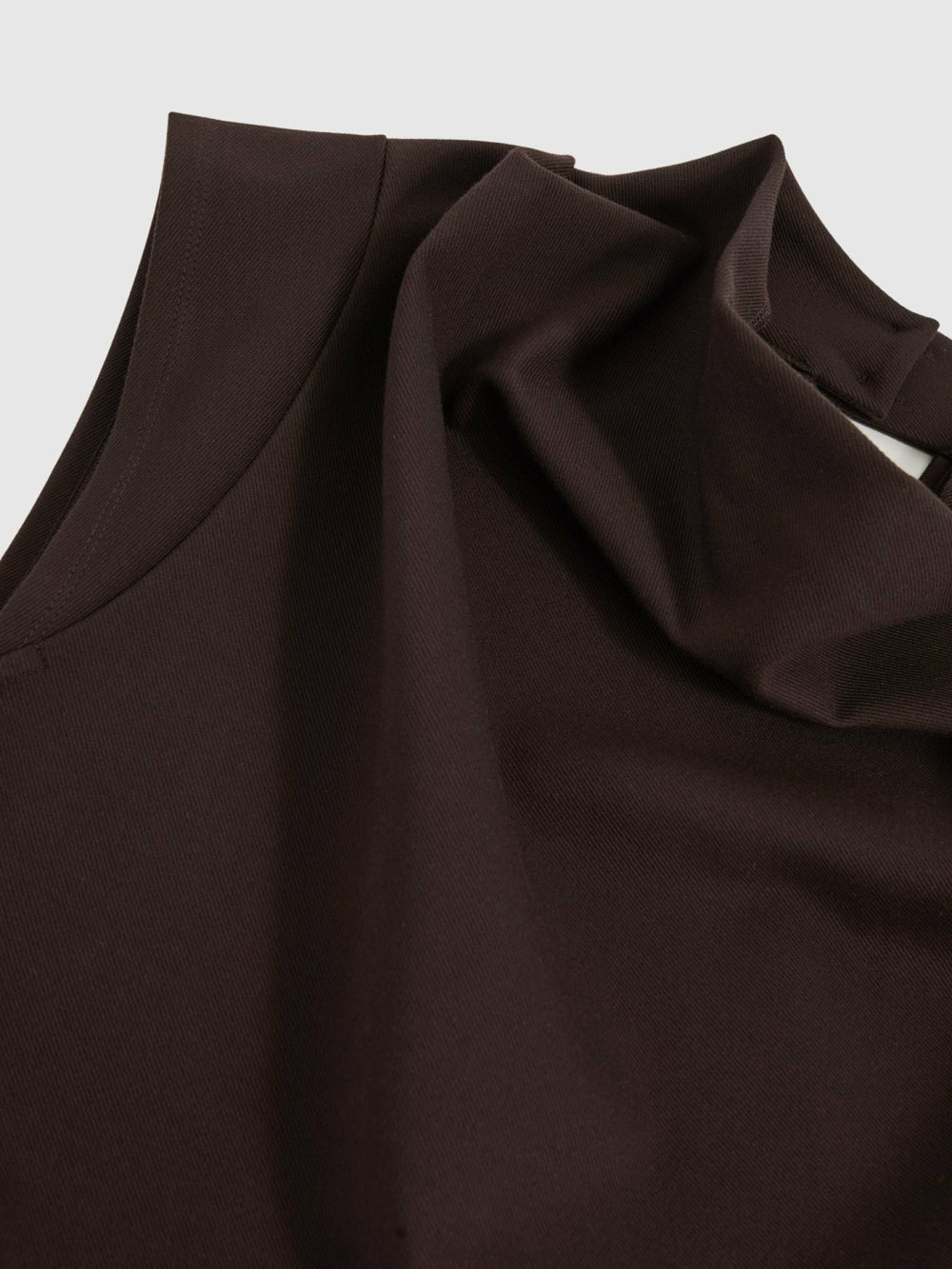 Twill-Jersey Draped Midi Dress in Burgundy