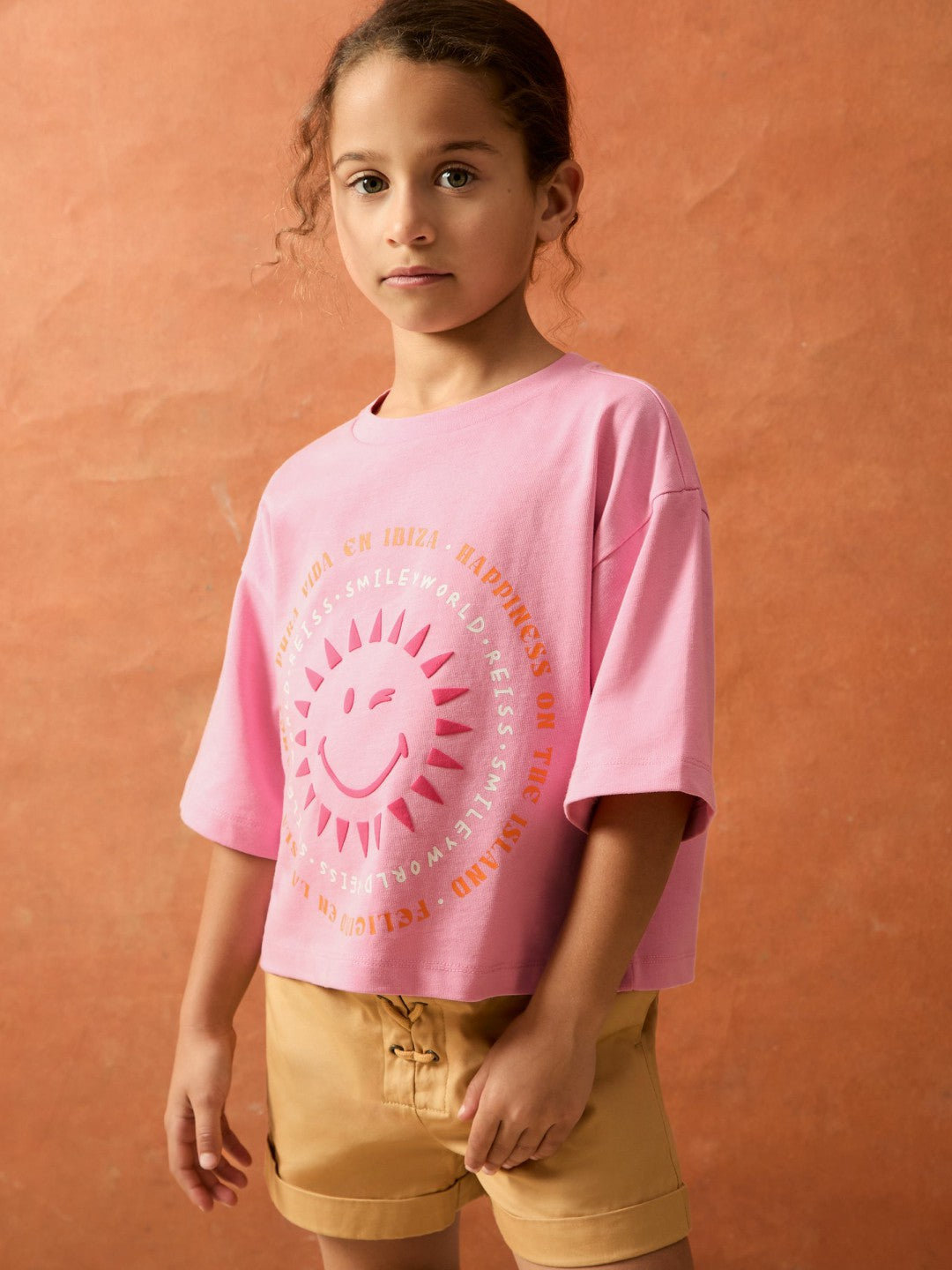 13-14 yrs SmileyWorld | Sun-Print T-Shirt in Pink