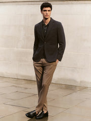 Slim-Fit Internal-Drawstring Trousers in Camel