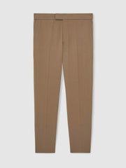 Slim-Fit Internal-Drawstring Trousers in Camel