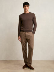 Slim-Fit Internal-Drawstring Trousers in Camel