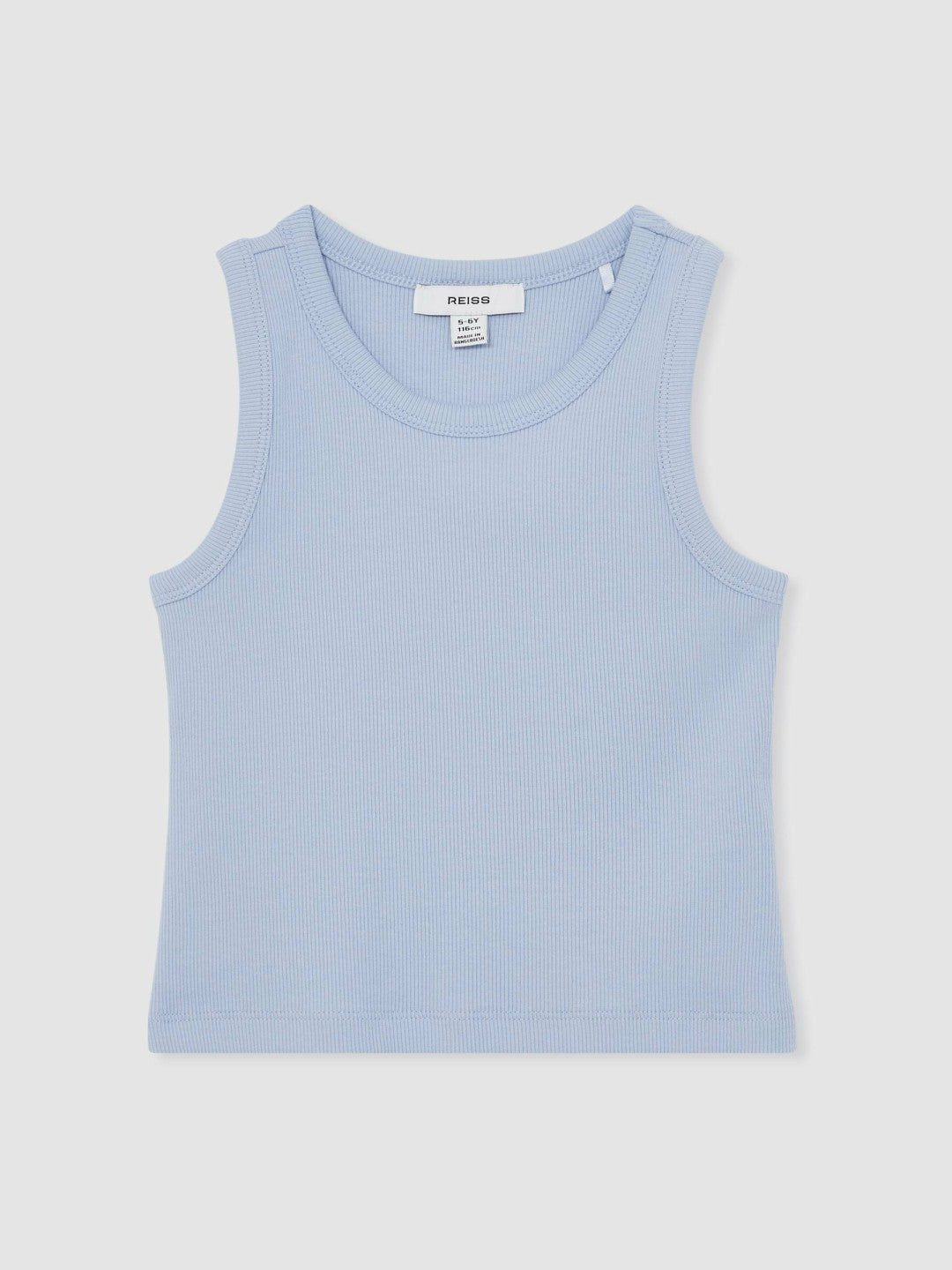 9-13 yrs Stretch-Cotton Ribbed Vest in Blue