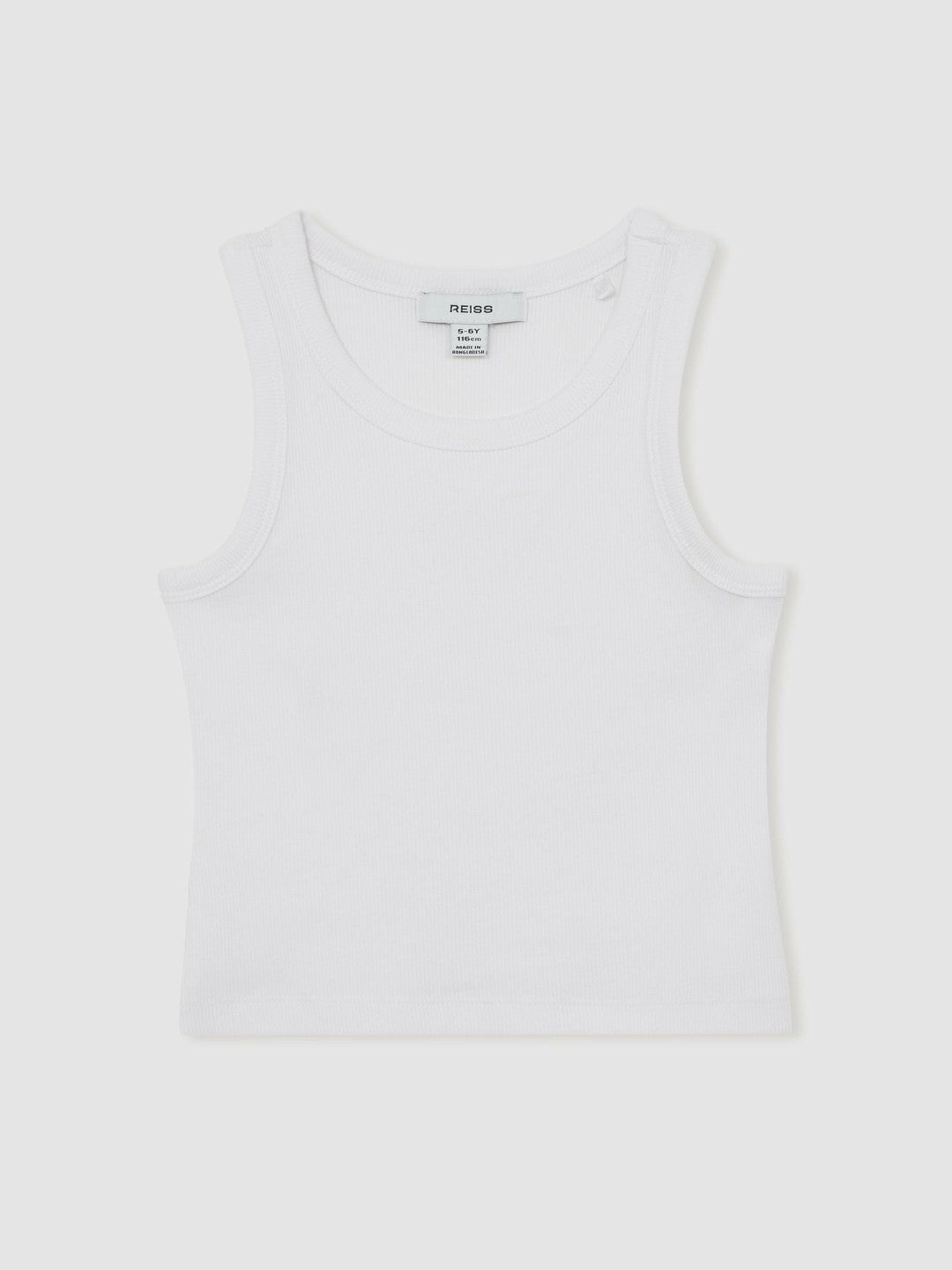 3-9 yrs Stretch-Cotton Ribbed Vest in Ivory