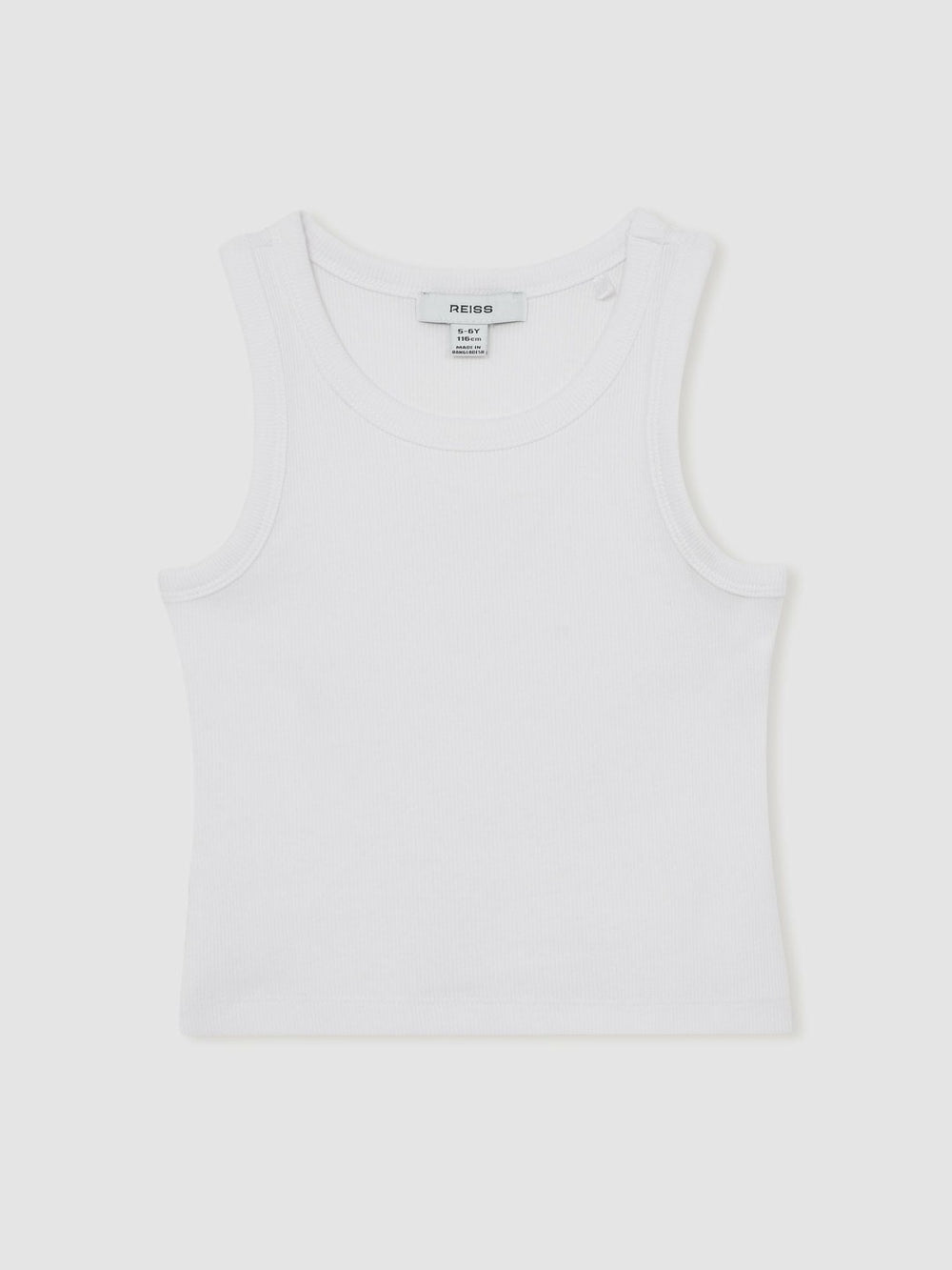 3-9 yrs Stretch-Cotton Ribbed Vest in Ivory
