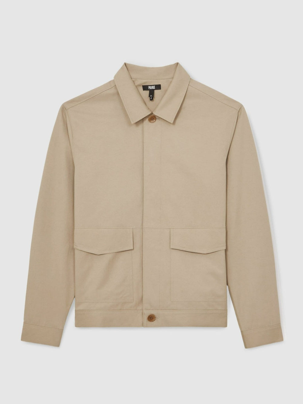 Paige Flap Pocket Worker Jacket in Beige