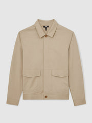 Paige Flap Pocket Worker Jacket in Beige