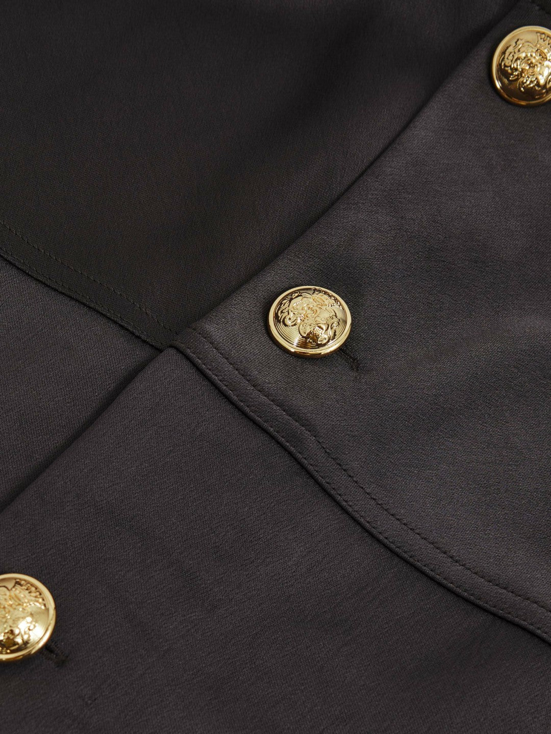 Satin Button-Back Long-Sleeve Top in Mauve
