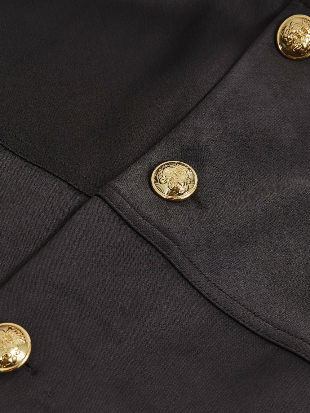 Satin Button-Back Long-Sleeve Top in Mauve