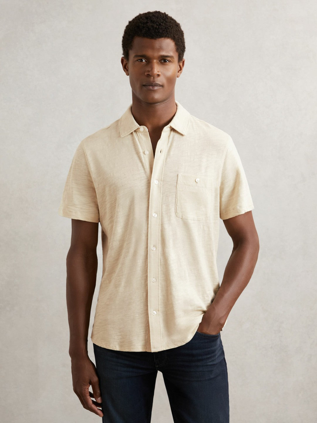 Paige Carillo Short Sleeve Shirt in Cream