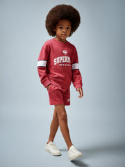 3-9 yrs Superman Cotton Logo Sweatshirt in Red