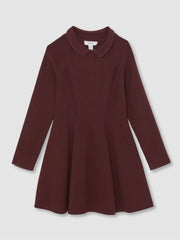3-9 yrs Embellished Collar Knitted Dress in Berry