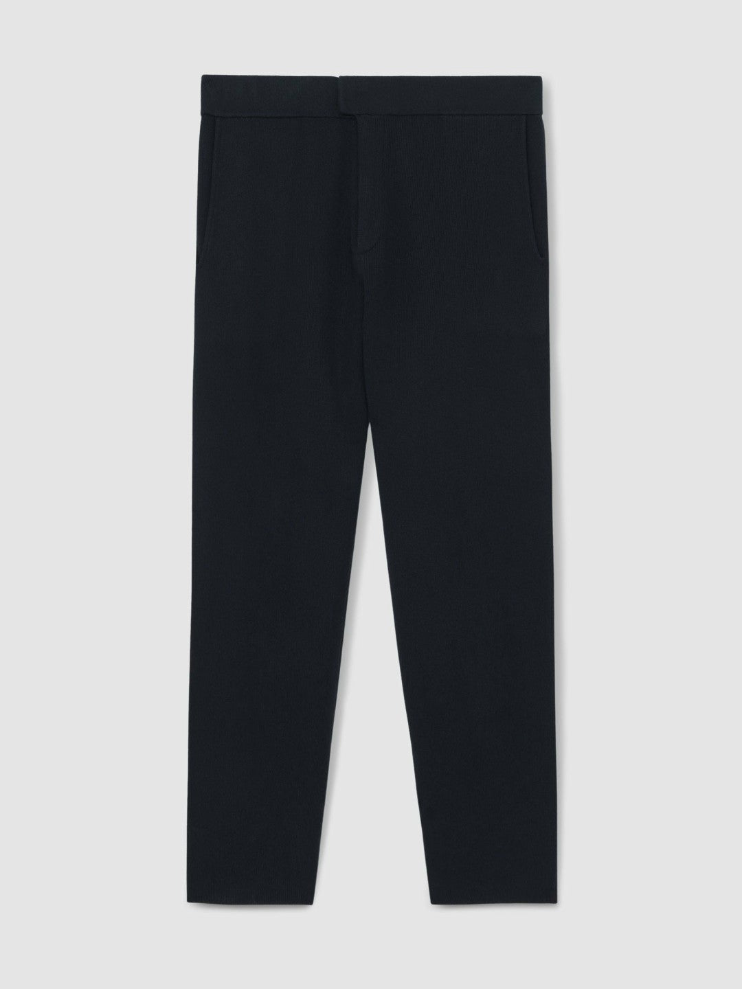 Tapered Knitted Trousers in Navy