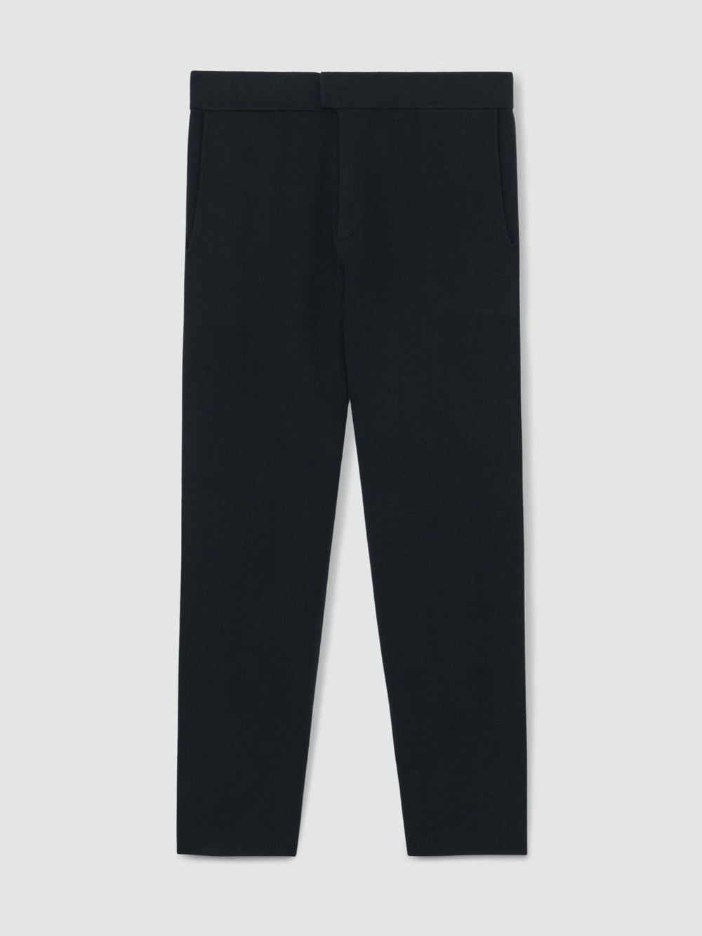 Tapered Knitted Trousers in Navy