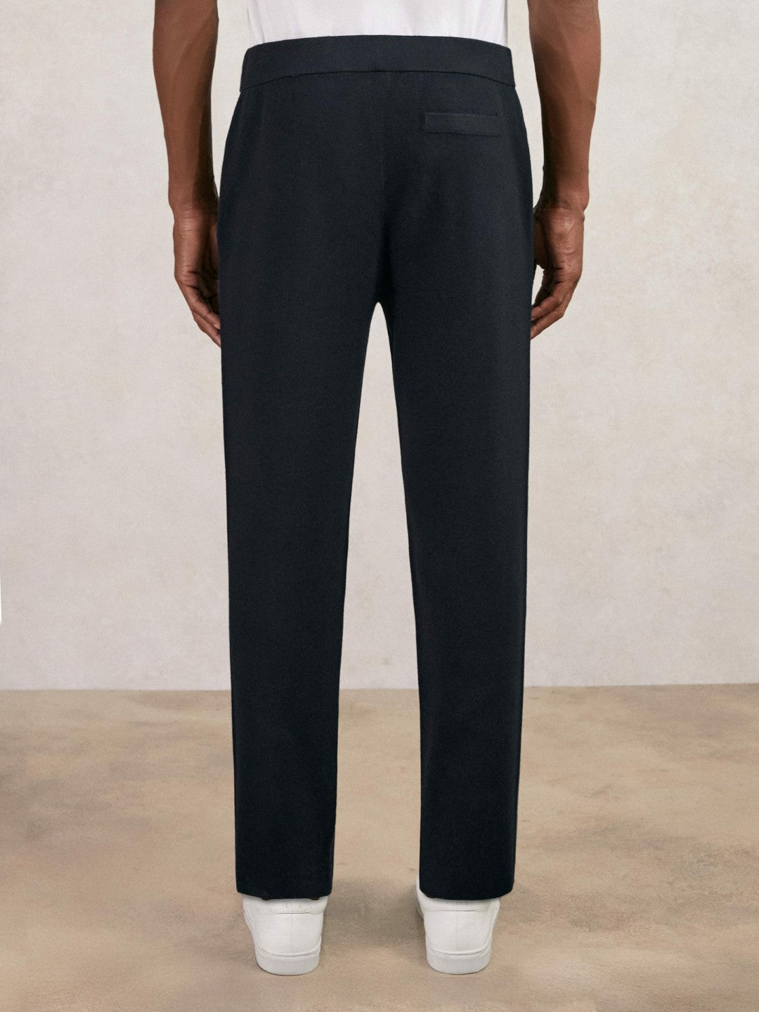 Tapered Knitted Trousers in Navy