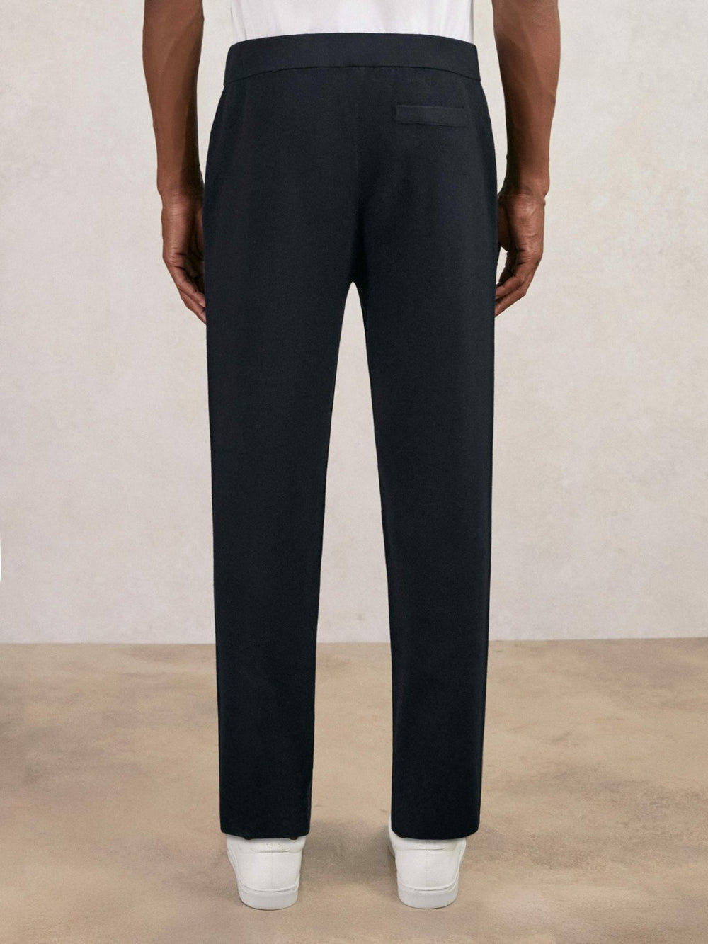 Tapered Knitted Trousers in Navy