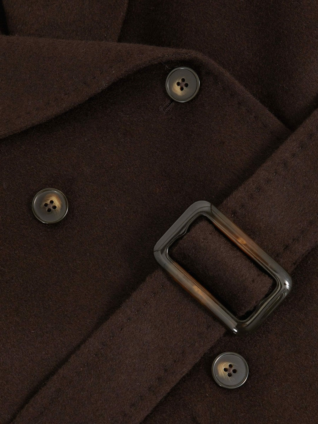 9-13 yrs Double-Breasted Blindseam Wool-Blend Coat in Chocolate Brown