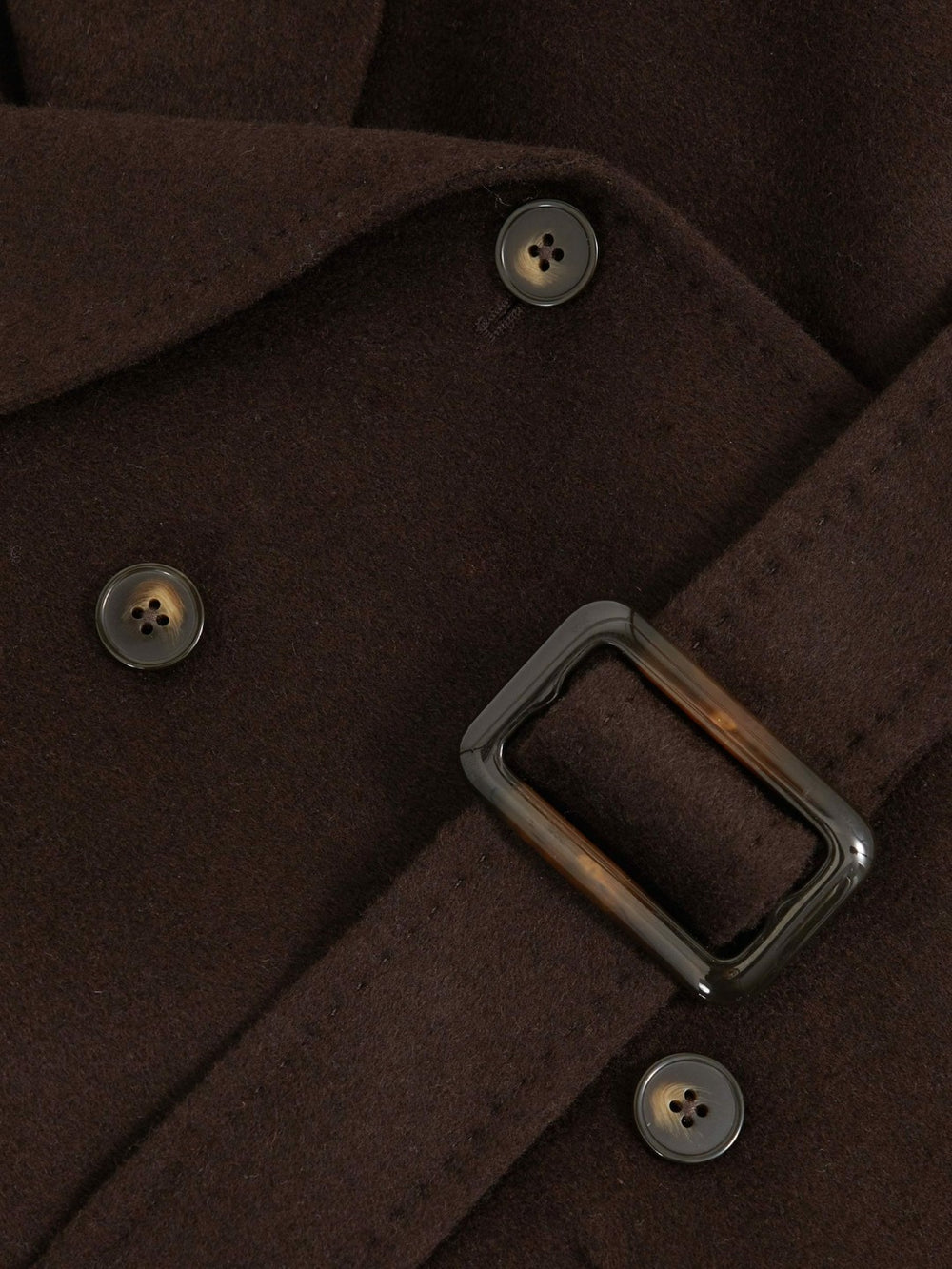 9-13 yrs Double-Breasted Blindseam Wool-Blend Coat in Chocolate Brown