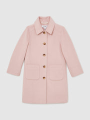 13-14 yrs Wool-Blend Single-Breasted Coat in Pink