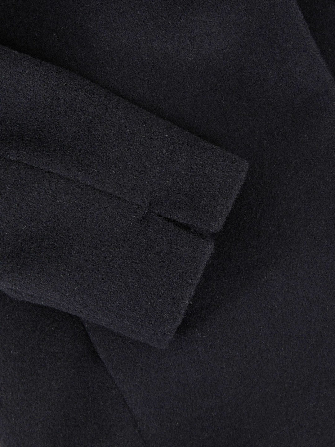 Wool-Blend Funnel-Neck Coat in Navy