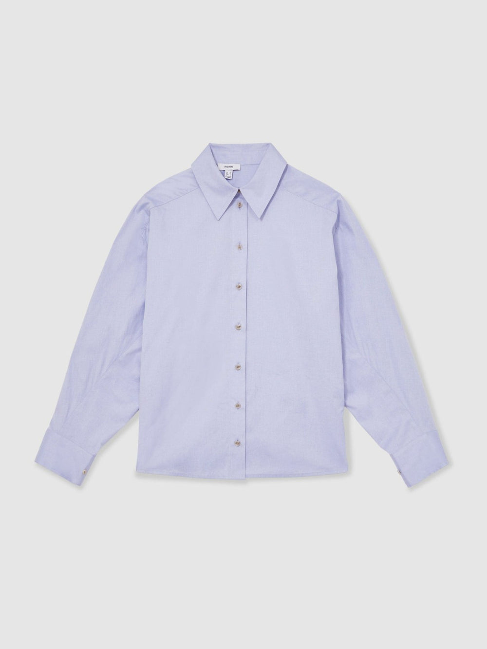 Cotton Button Through Oxford Shirt in Blue