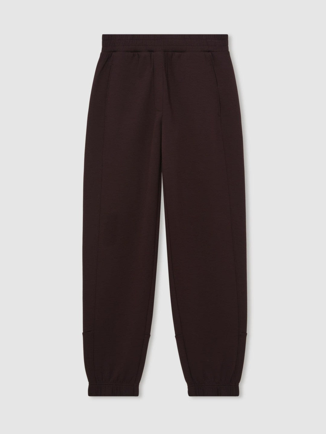 Tapered Elasticated-Waist Joggers in Plum