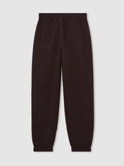 Tapered Elasticated-Waist Joggers in Plum