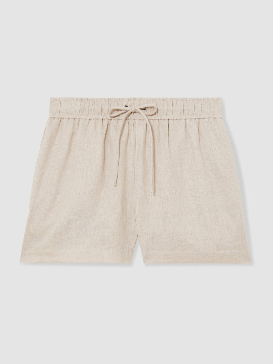 Linen-Blend Drawstring Shorts in Neutral