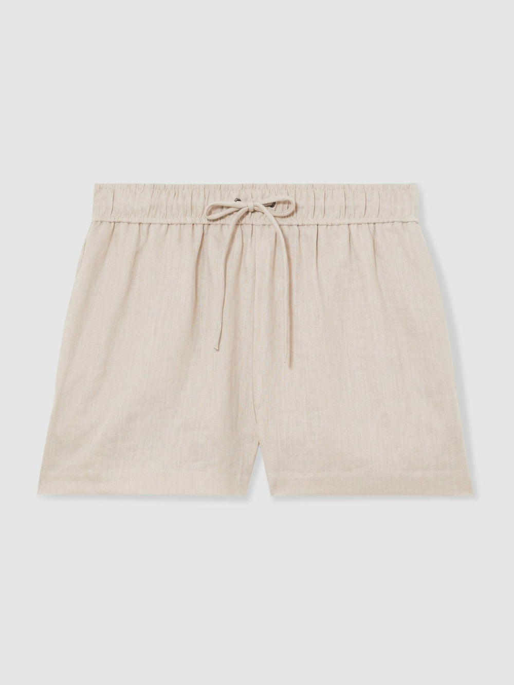Linen-Blend Drawstring Shorts in Neutral