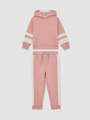 Cotton-Blend Joggers and Hoodie Set in Rose