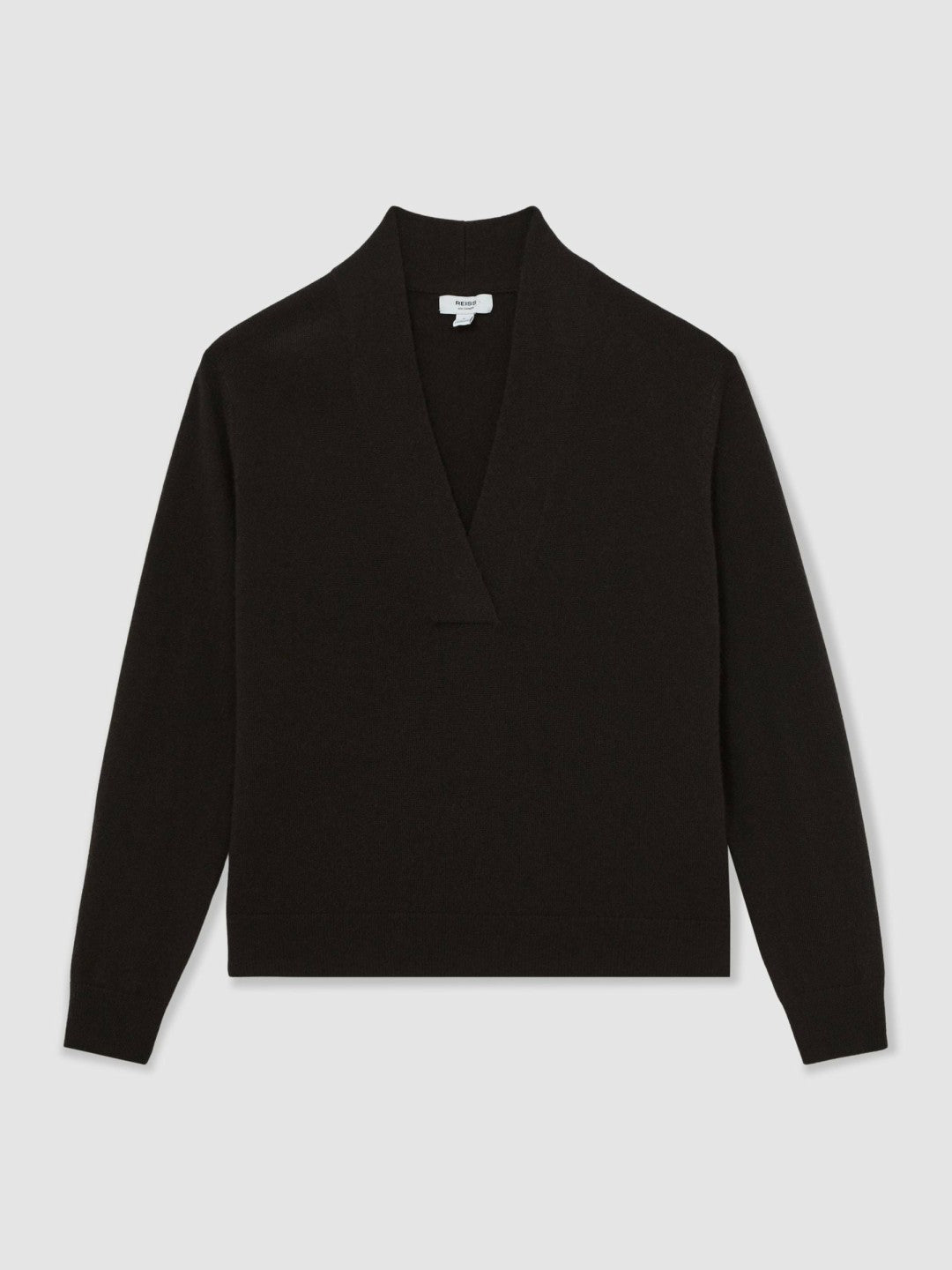 Cashmere V-Neck Jumper in Chocolate Brown