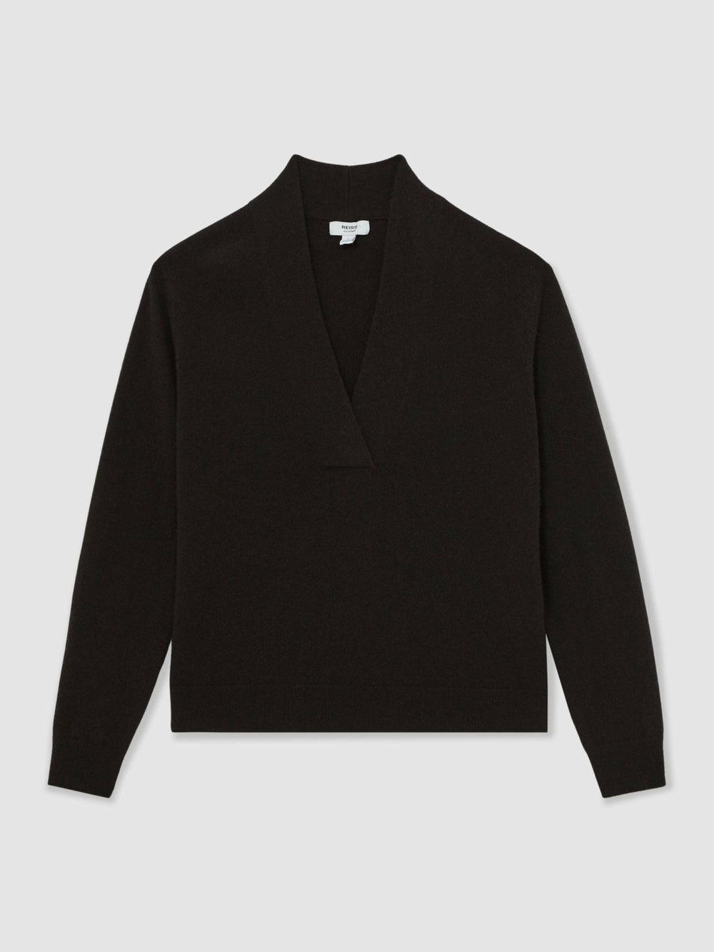 Cashmere V-Neck Jumper in Chocolate Brown